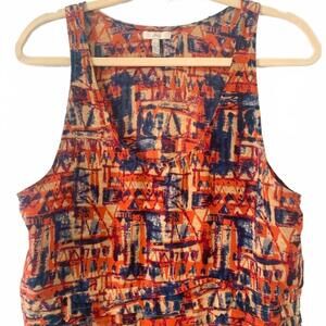 Vintage Joie Abstract Ruffle Tank Top – Multicolor – Size L